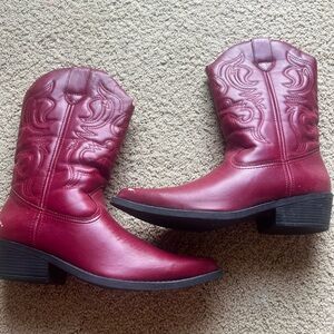 Women's Burgundy Moto Cowboy Boots
